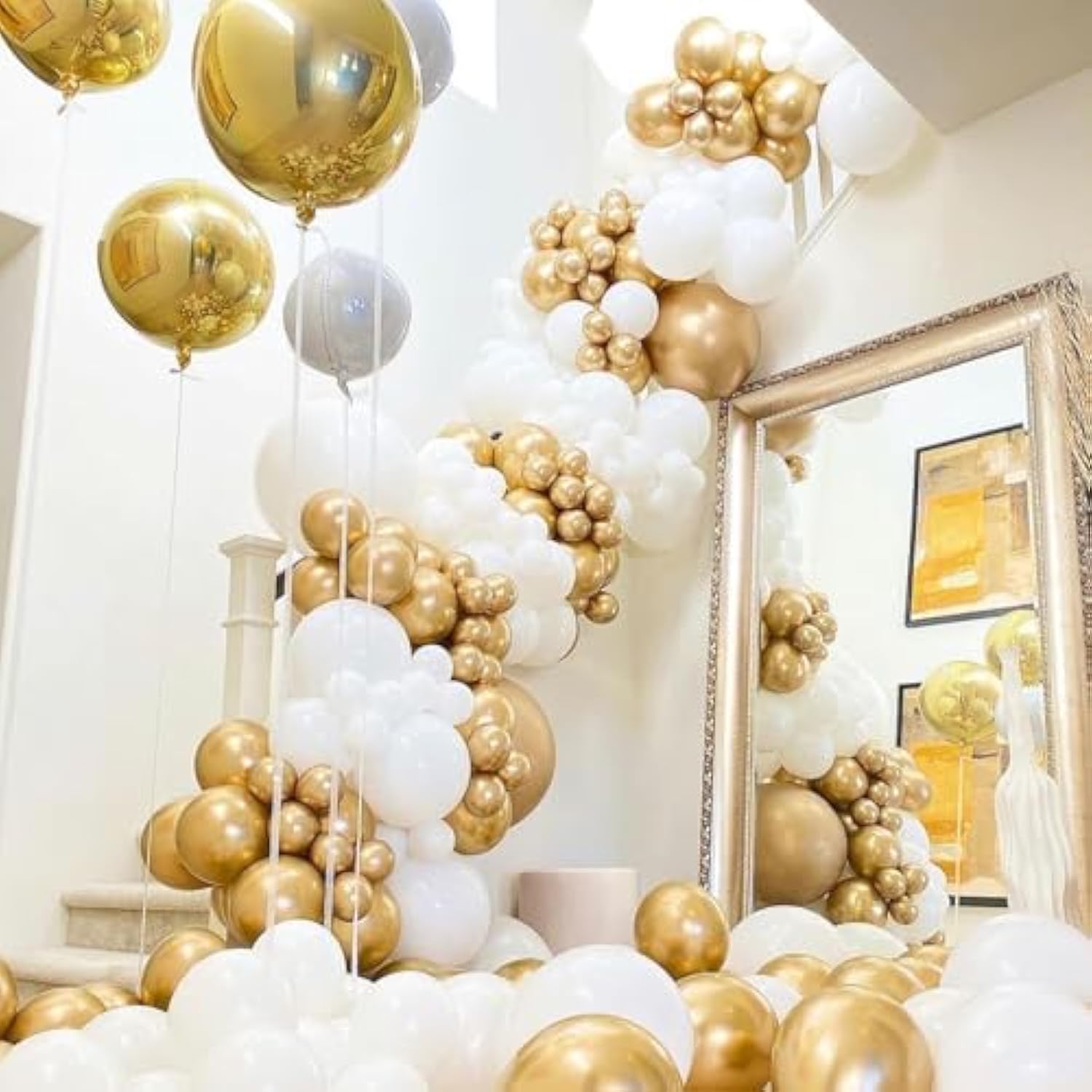 120Pcs 5 Inch Metallic Gold Balloons, Small Chrome Gold Latex Balloons For Graduation Engagement Wedding Birthday Party Decorations
