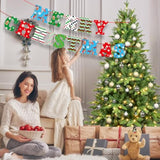 Merry Christmas Banner - Christmas Decorations - Traditional Xmas Holiday Decor For Christmas Tree Indoor Home Office Fireplace Mantle Farmhouse