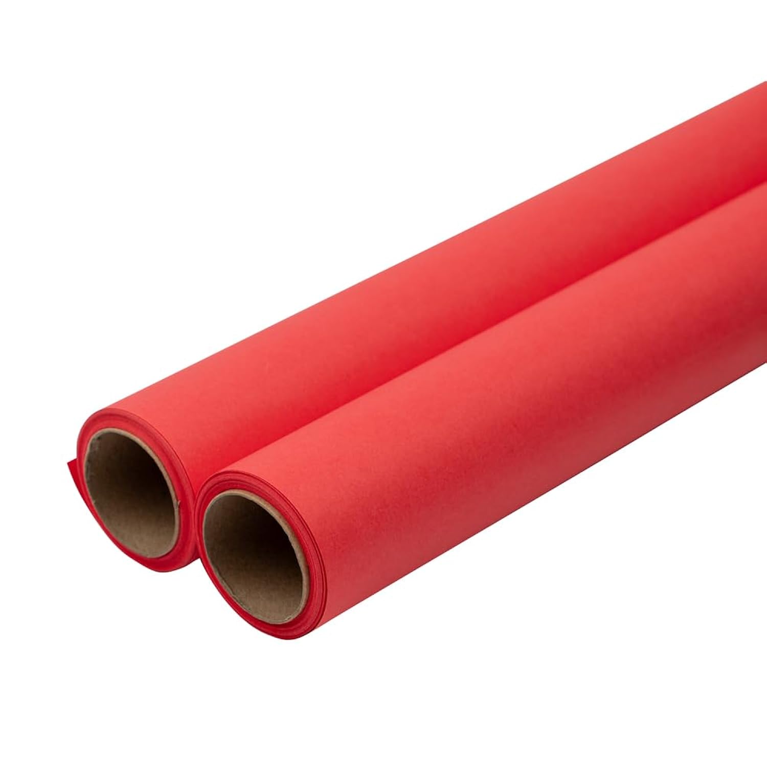 Gift Wrap - Matte Wrapping Paper - 52.6 Sq Ft Total (17 In X 18 Ft) - Matte Red - 2 Rolls/Pack