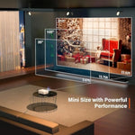 Mini Projector, 1080P Full Hd Supported Video Projector, Portable Outdoor Home Theater Movie Projector, 50% Zoom, Compatible With Hdmi, Usb, Av, Smartphone/Tablet/Laptop (Small Projector)