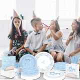 Blue Bow Party Supplies Serve 25,Coquette Birthday Decorations Blue Bow Plates And Napkins For Girls Women,Bridal Engagement Party Decor