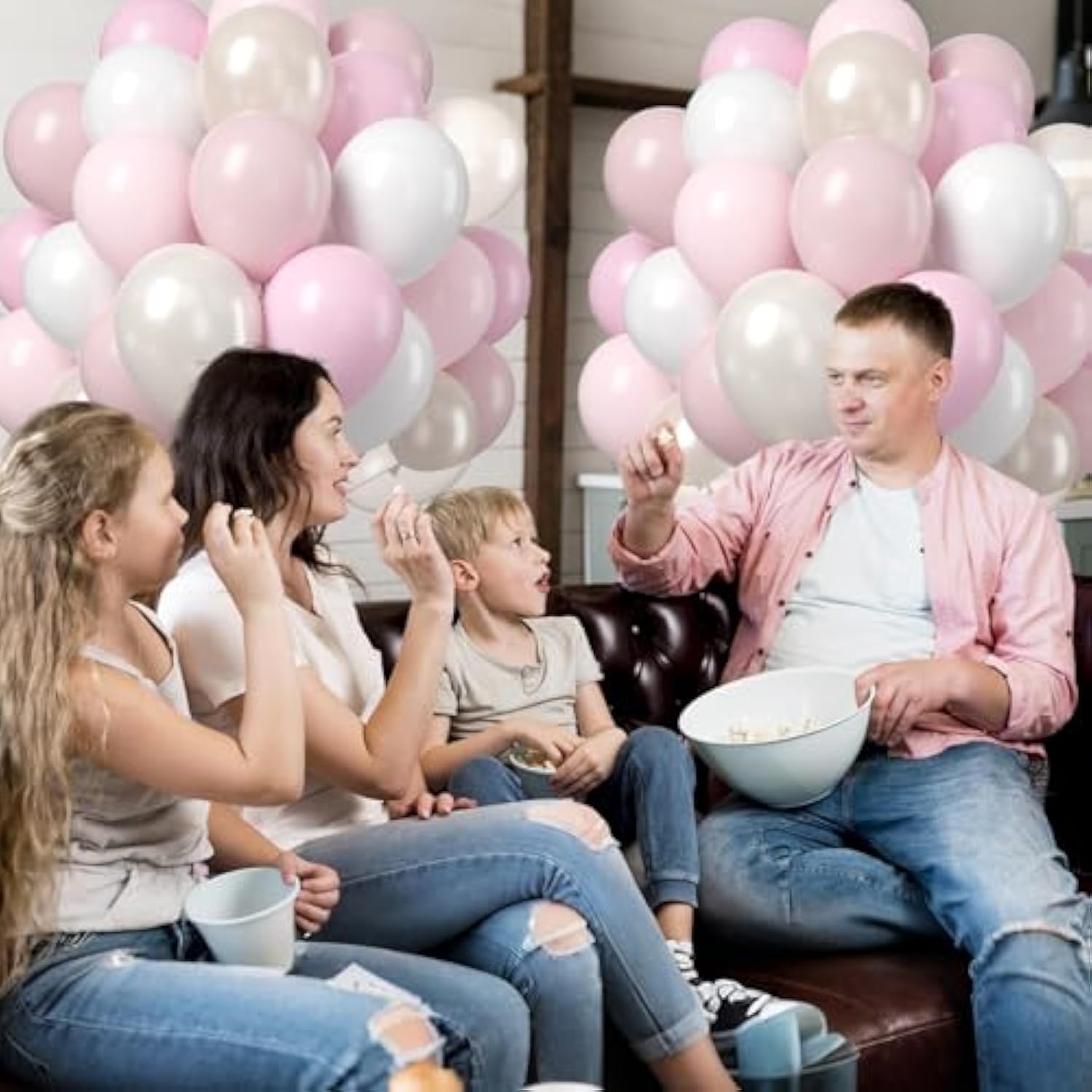 Blush Pink Balloons, 50 Pcs 12Inch Dusty Pink Pearl White Sand Latex Balloon Retro Pink Nude Cream Boho Balloons For Bridal Baby Girls Shower Boho Bachelorette Birthday Wedding Party Decorations