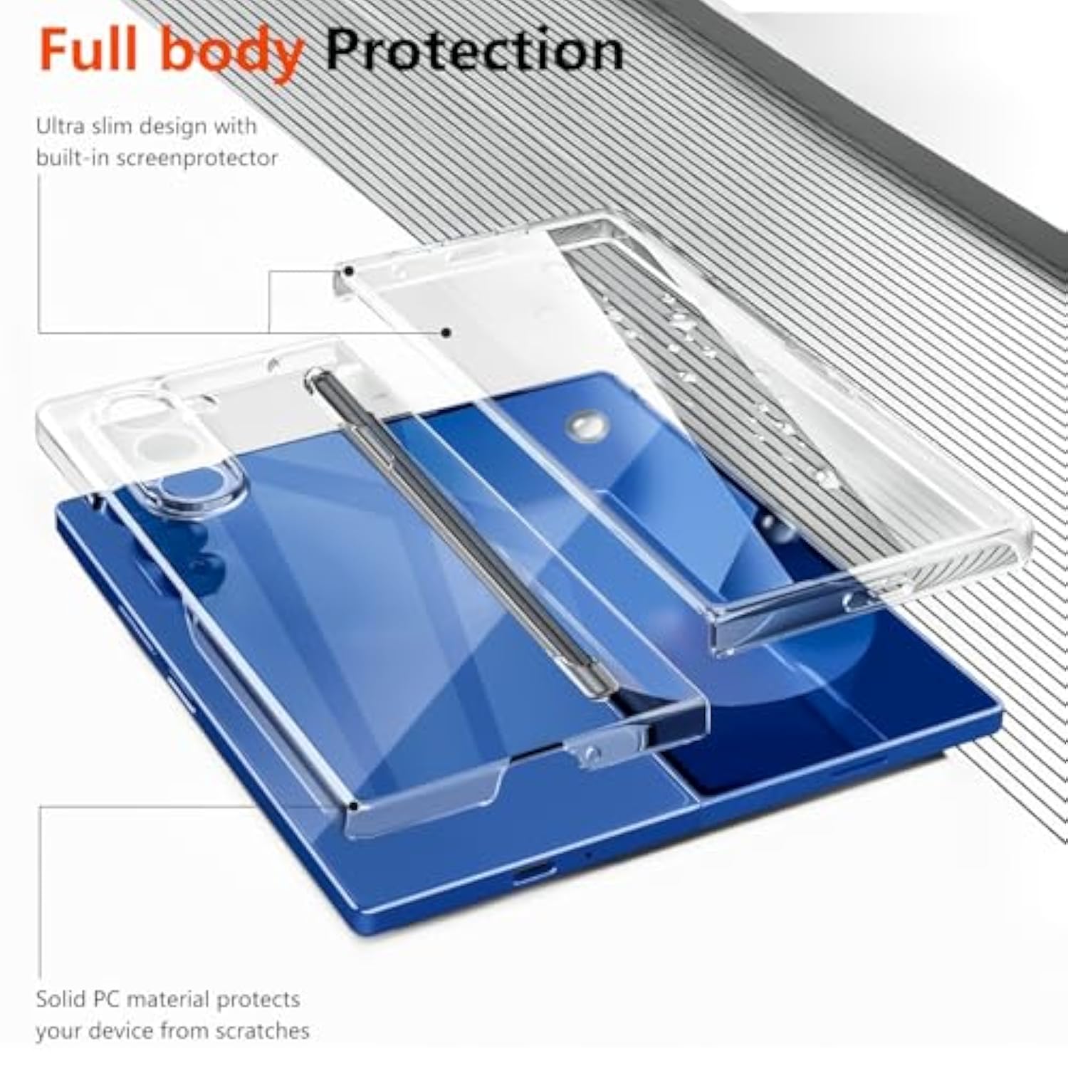 For Samsung Galaxy Z Fold 7 Case With S-Pen Holder Slot,Samsung Z Fold 7 Phone Case Built-In Screen Protector Full Cover Shockproof Protective Cover For Galaxy Fold Z7 5G,Crystal Clear