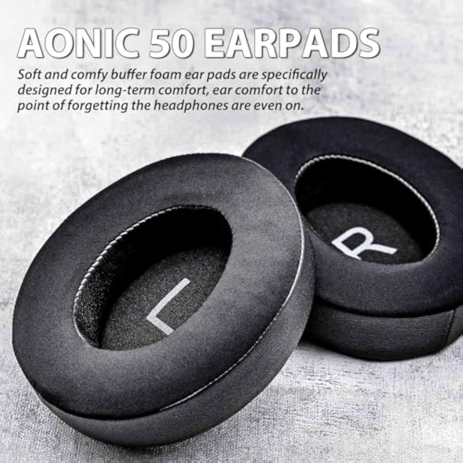 Aonic 50 Ear Pads - Replacement Ear Cushion Foam Compatible With Aonic 50 Headphones Soft I Comfortable Memory Foam (Cooling Gel Fabric)