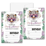 Animals Birthday Party Invitation, Leopard Print Themed Fill-In Invites For Men & Women, 20 Invitations With Envelopes (4" X 6"), Adults Safari Jungle Party Favors Decorations And Supplies -38