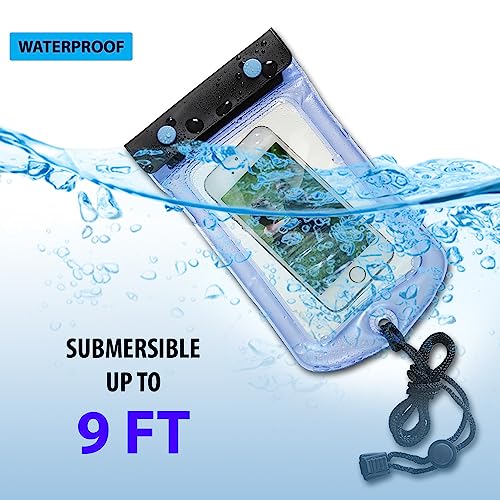 WaterSeals Triple Seal Floating Waterproof Pouch + Dry Bag for Cell Phone, Great for Kayak, Canoe, Pool, Beach