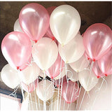 50 Pcs 12Inch Pink And White Balloons, Pearl Latex Balloons For Girl Birthday Party Wedding Decorations Romantic Party
