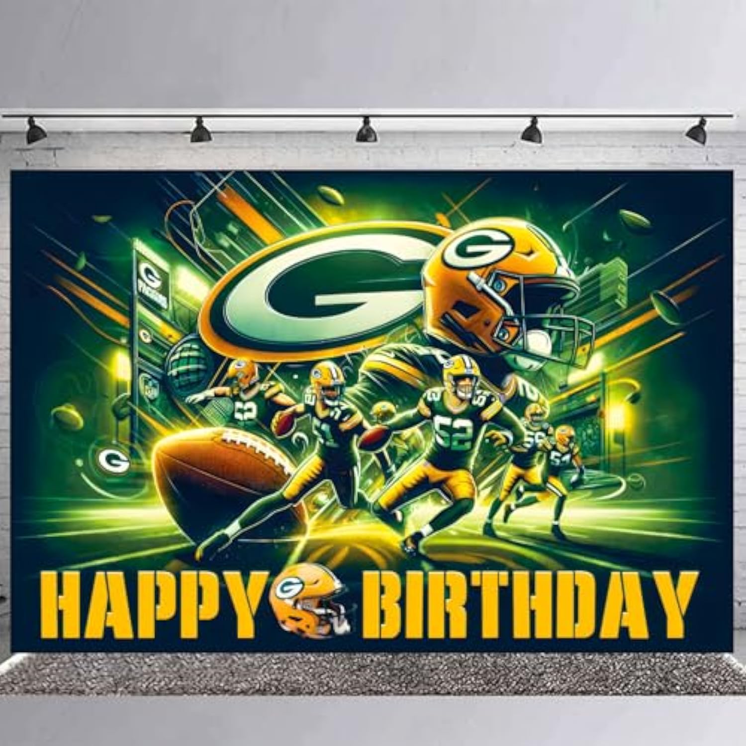 Packers Of Green Bay Birthday Party Supplies Backdrop 5X3 American Football Rugby Boys Kids Happy Birthday Background Photography Football Party Decorations Banner Photo Booth Props