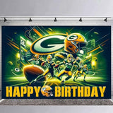 Packers Of Green Bay Birthday Party Supplies Backdrop 5X3 American Football Rugby Boys Kids Happy Birthday Background Photography Football Party Decorations Banner Photo Booth Props