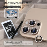 iPhone 16 Pro/Pro Max Camera Lens Protector, 9H Tempered Glass, Glitter Titanium