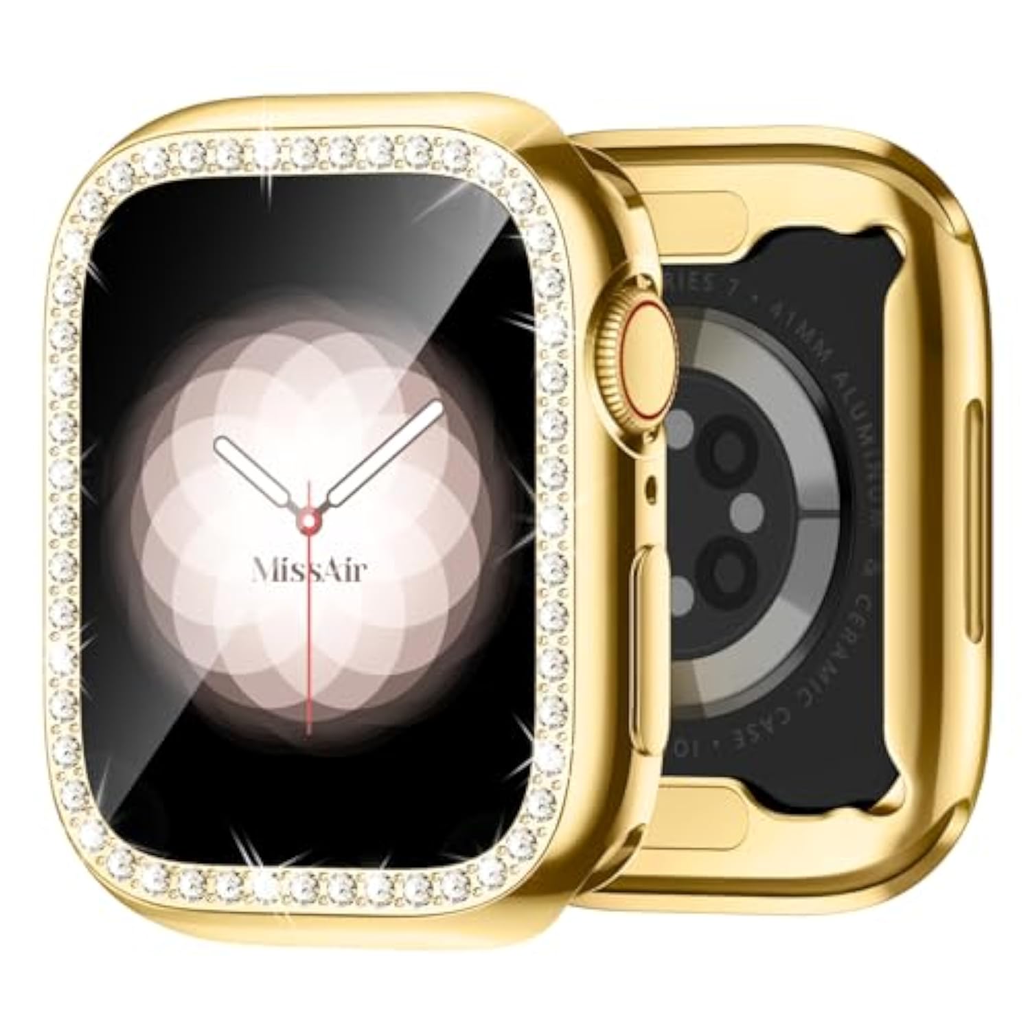 Soft Tpu Bling Case Compatible For Apple Watch 41Mm Series 9/8/7 With Screen Protector, Glitter Crystal Diamond Lightweight Cover All-Around Protective Case