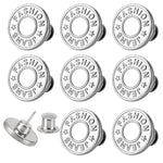 [Upgraded] 8 Sets Jean Buttons Pins No Sew Instant 17Mm Replacement Button Adjustable Pants Buttons Kit