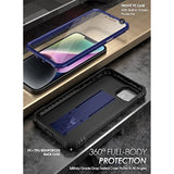 Revolution Case For Iphone 14 6.1 Inch, [20Ft Mil-Grade Drop Tested], Full-Body Rugged Shockproof Protective Cover With Kickstand And Built-In-Screen Protector, Navy Blue