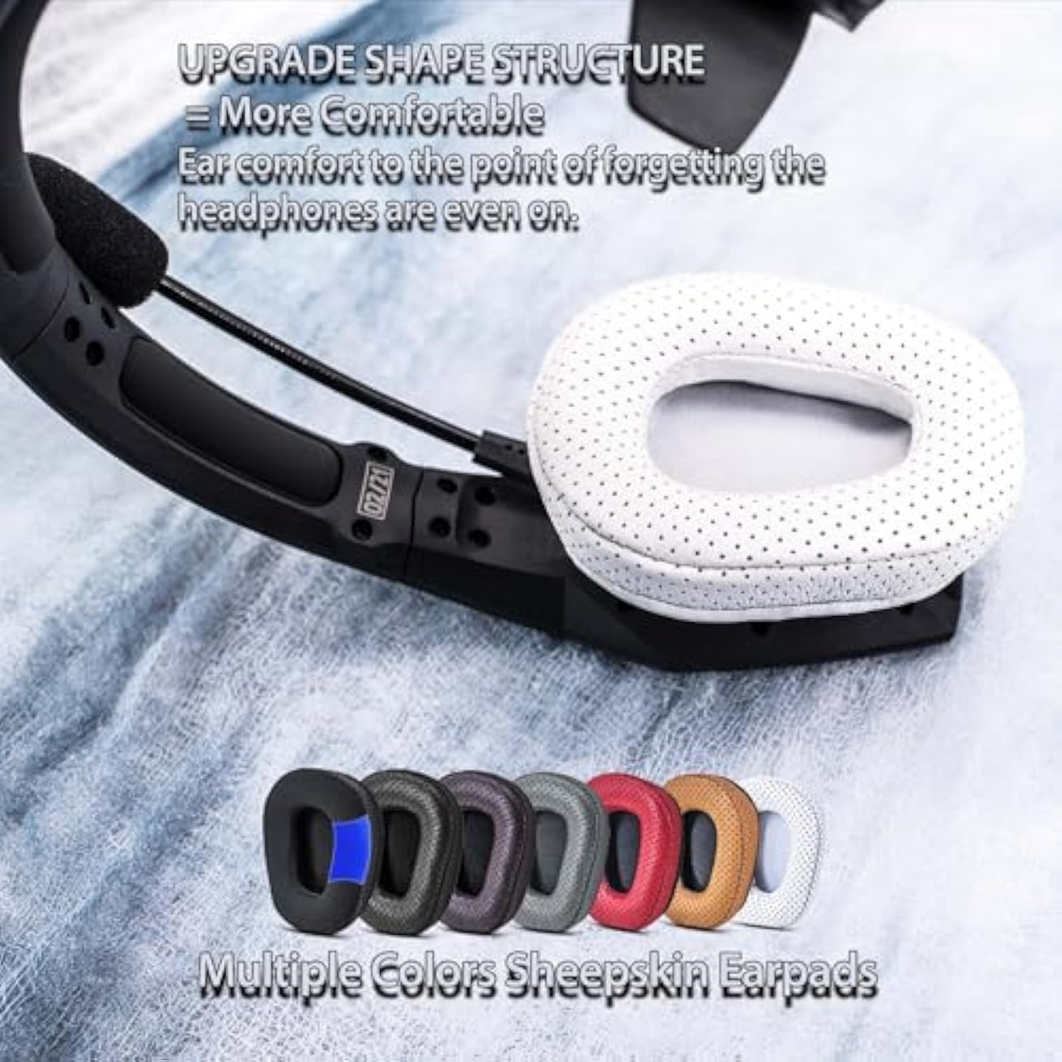 B450-Xt B550-Xt Replacement Ear Pads Sheepskin Leather Ear Cushion Compatible With B450-Xt B550Xt Headset I B450 B550 Xt Kit Accessories (White)