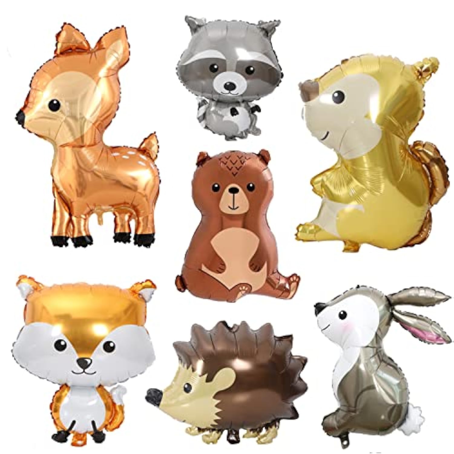 7pcs Forest Animal Balloons – Bunny, Fox, Hedgehog & More Party Décor