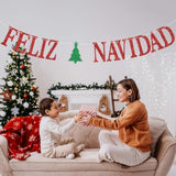 Feliz Navidad Banner Merry Christmas Merry Bright Party Decorations