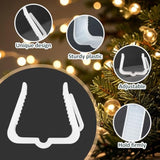 50 Pcs Christmas Light Clips Hooks, 1 5/8 Inch Fascia Boards Clips Plastic Gutter Light Clips Hangers For Outside Roof Gutter Fence Eave, White