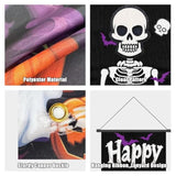 Happy Halloween Porch Banner Skeleton Welcome Vertical Banner Door Decorations