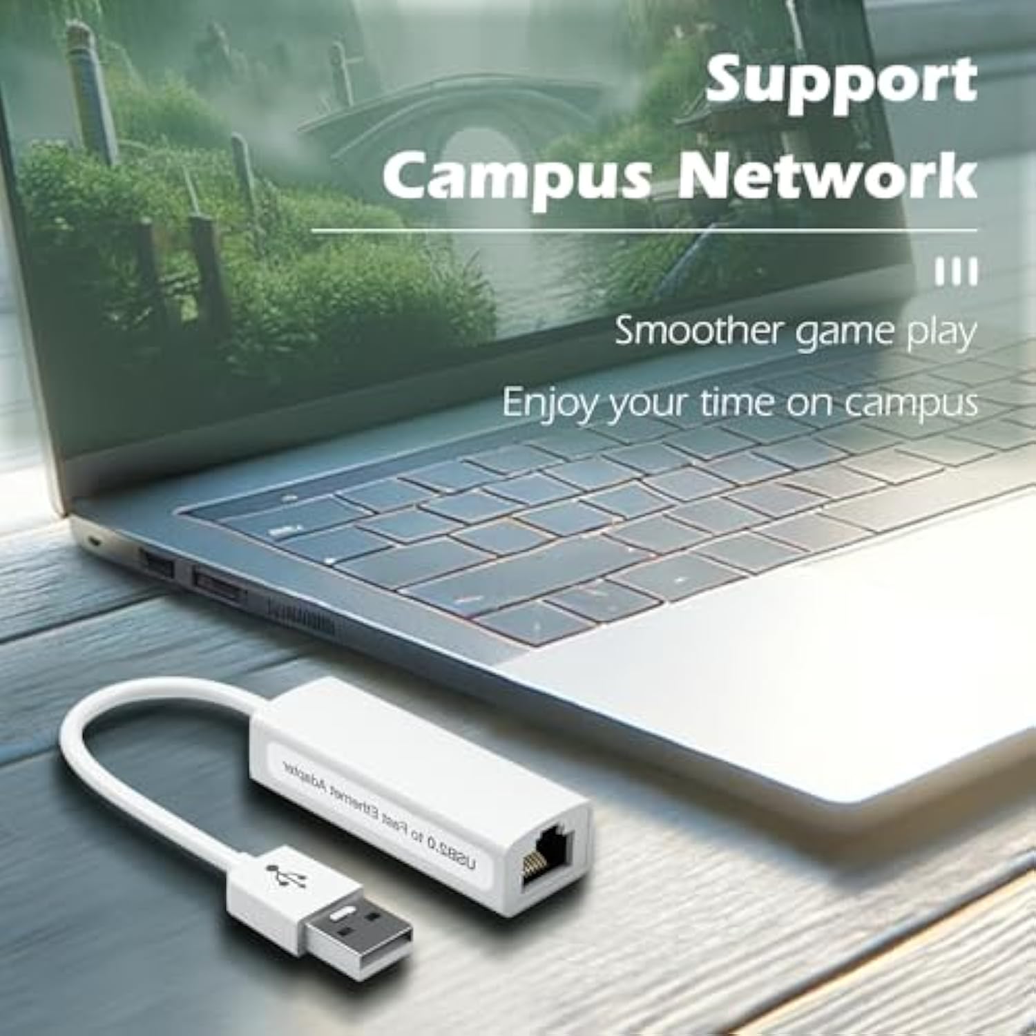 Usb Ethernet Network Adapter, Compatible With Laptops And Usb 2.0 Devices, For