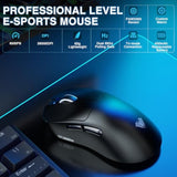 AULA SC900 Pro Wireless Gaming Mouse, 26000 DPI, 650IPS, PAW3395 Sensor, 62g Lightweight Mouse, Tri-Mode 2.4Ghz/Type-C/BT5.0, Dual 8KHz Polling Rate with Rechargeable Mouse for PC/Mac/Linux(Black)