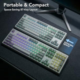 Phantom+ Elite 87 Mechanical Gaming Keyboard | Rgb Led Backlit | Hot Swappable Wraith Red Switches | 87 Key Tkl Layout | Thocky Sound Profile | Tri-Mode Wireless Bluetooth/2.4Ghz | White