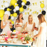 Yellow Black White Balloon Garland Arch Kit -122Pcs Spring Party Balloons Yellow And Black Balloons For Birthday Wedding Anniversary Bee Sunflower Party Decorations