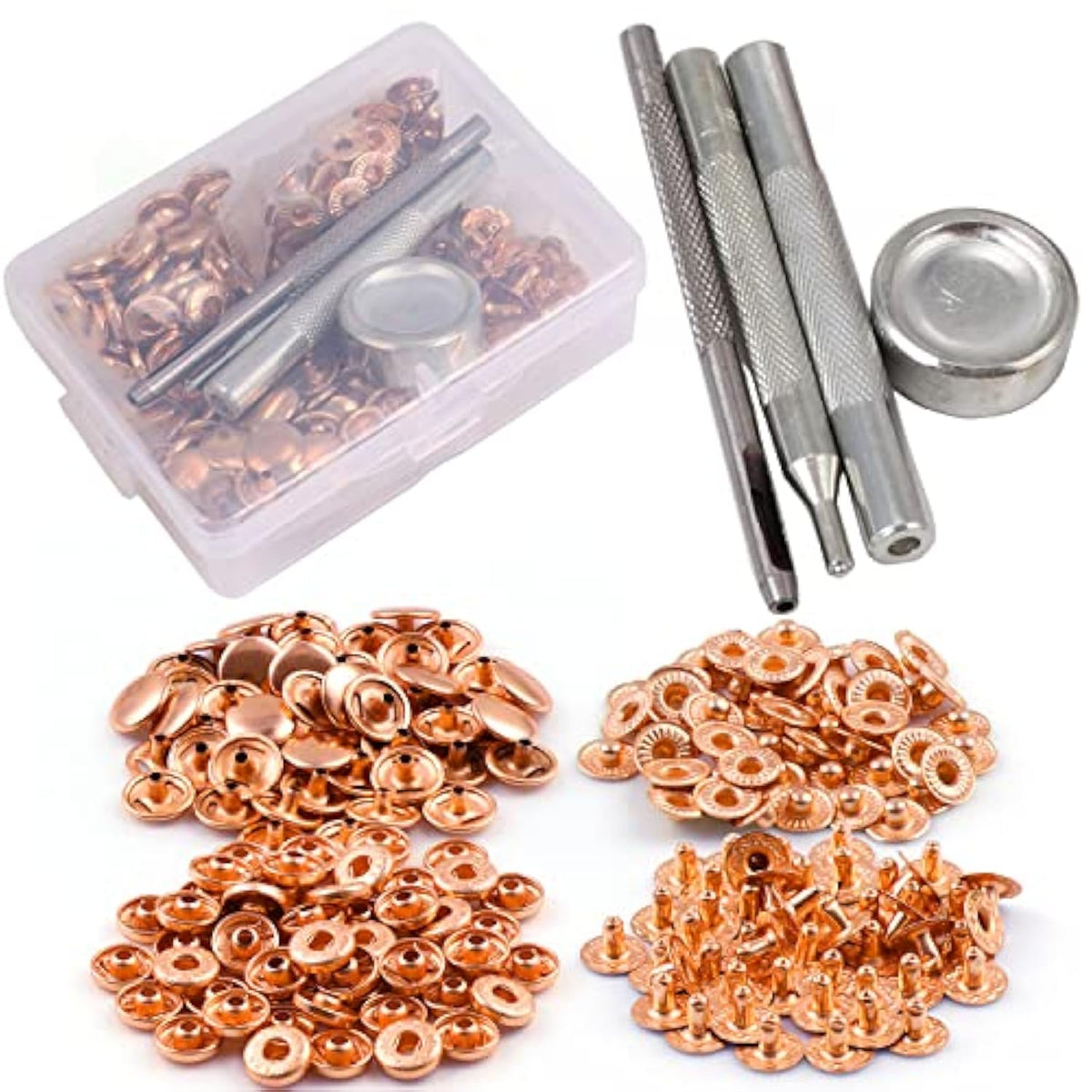 50 Sets Snap Fasteners Kit Leather Fasteners Buttons Clothing Bracelet