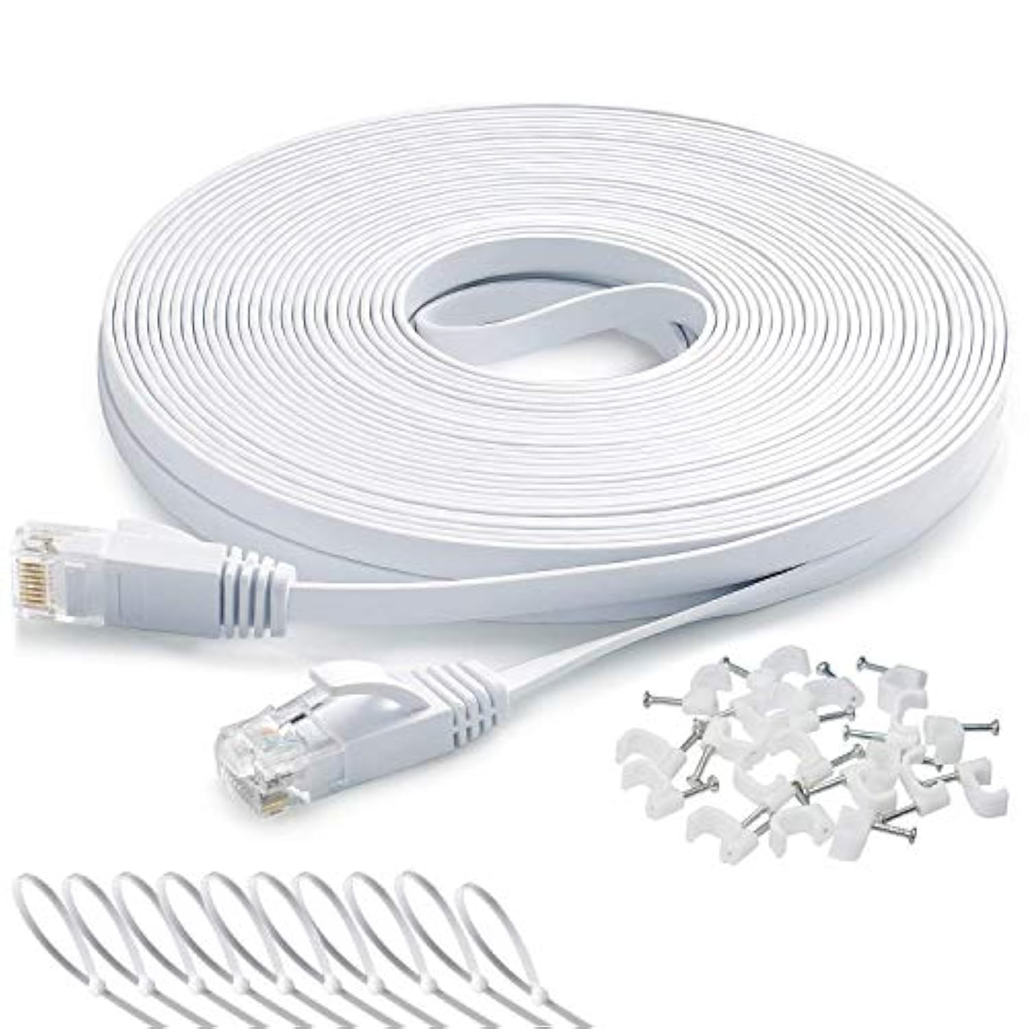 Ethernet Cable 50 Ft, Cat 6 Lan Cable Ethernet Cord, Slim Long Flat Computer I