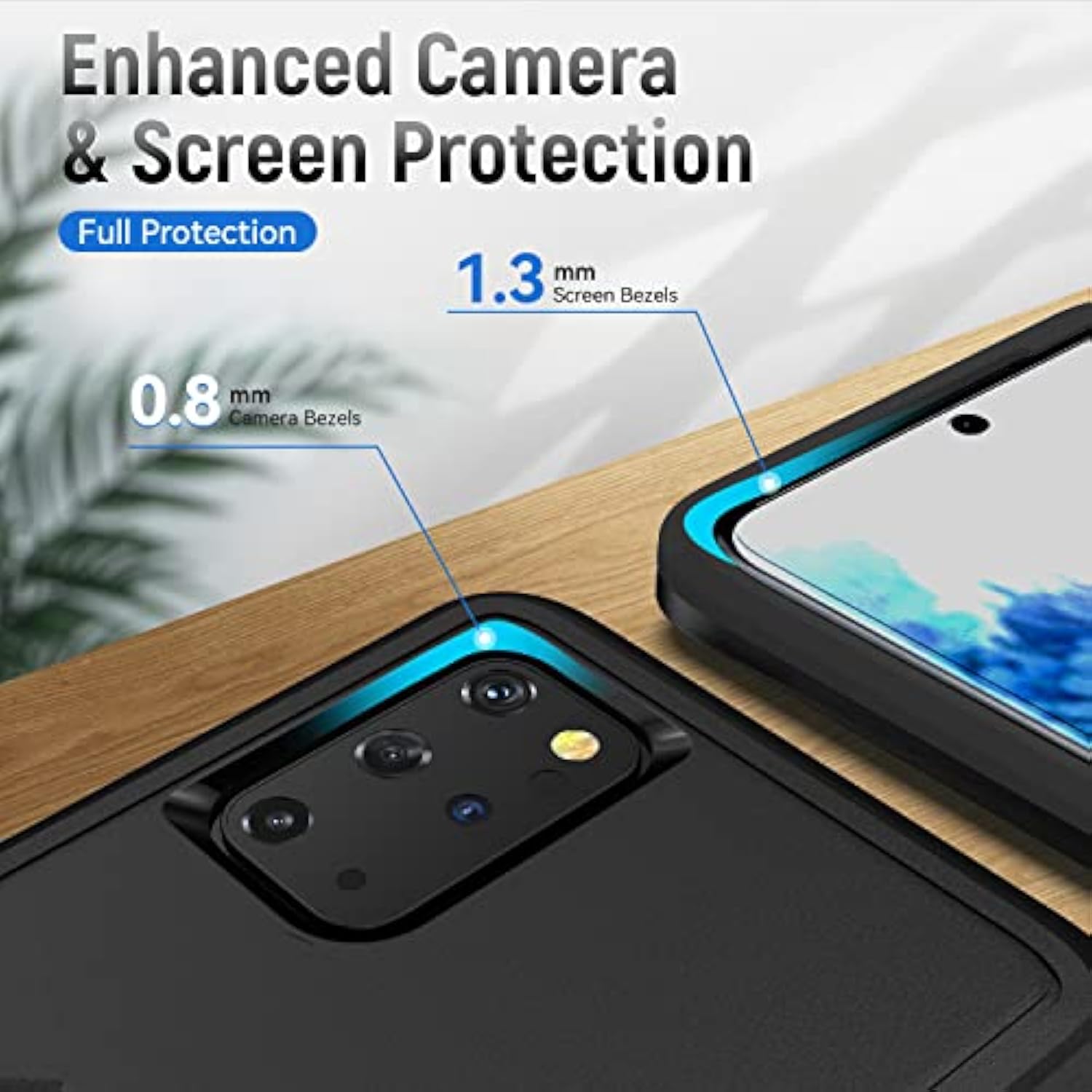 For Galaxy S20 Plus Case, With Hd Screen Protector [Military Grade Drop Tested] Heavy-Duty Tough Rugged Shockproof Protective Case For Samsung S20 Plus, Black