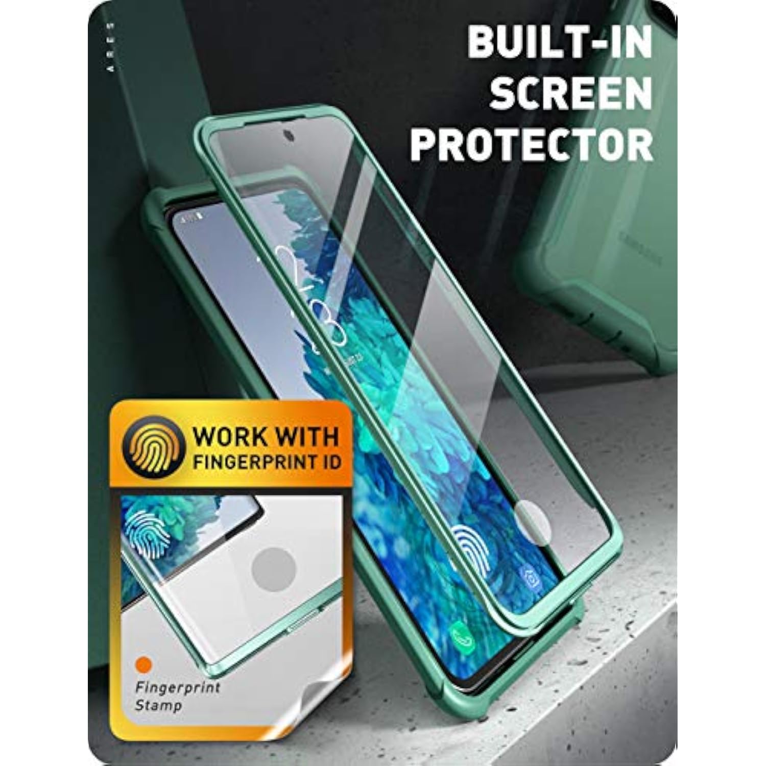 i-Blason Ares Series Designed for Samsung Galaxy S20 FE 5G Case (2020 Release), Dual Layer Rugged Clear Bumper Case with Built-in Screen Protector (MintGreen)