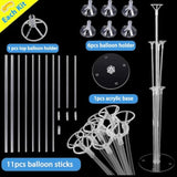 8 Pack Balloon Stand Kits, Balloon Sticks Holder With Base For Table Baby Shower Gender Reveal Graduation Birthday Wedding Anniversary Party Decorations