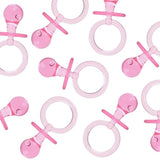 Acrylic Glass Plastic Cute Small Baby Pacifiers For Baby Shower Decorations, Table Scatter, Party Favors, Games & Activities (36 Pieces)(Pink)