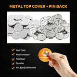 200 Sets Of Metal Button Parts Supplies For Button Maker Machine Round