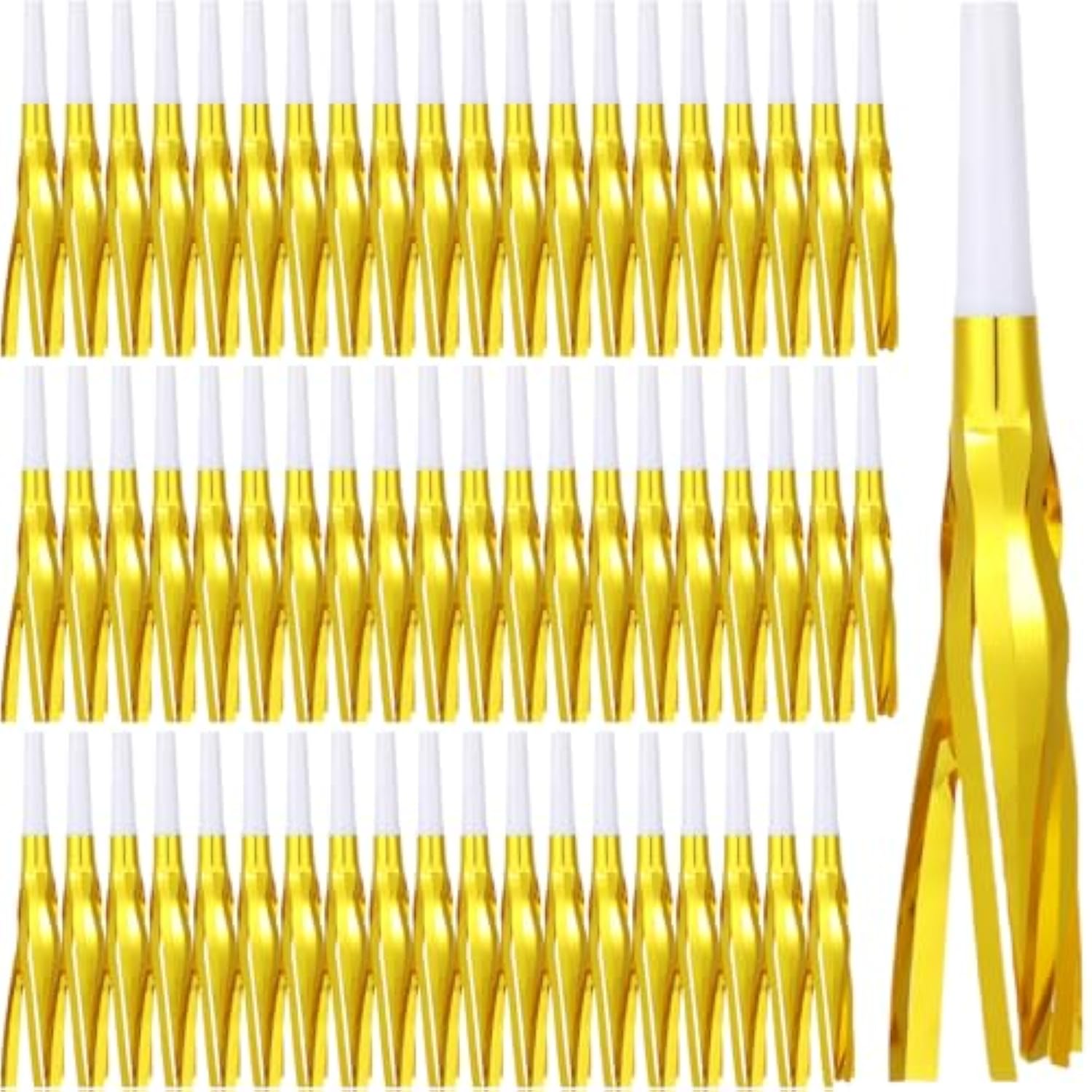 60pcs Gold Metallic Noise Makers New Year Party Favors