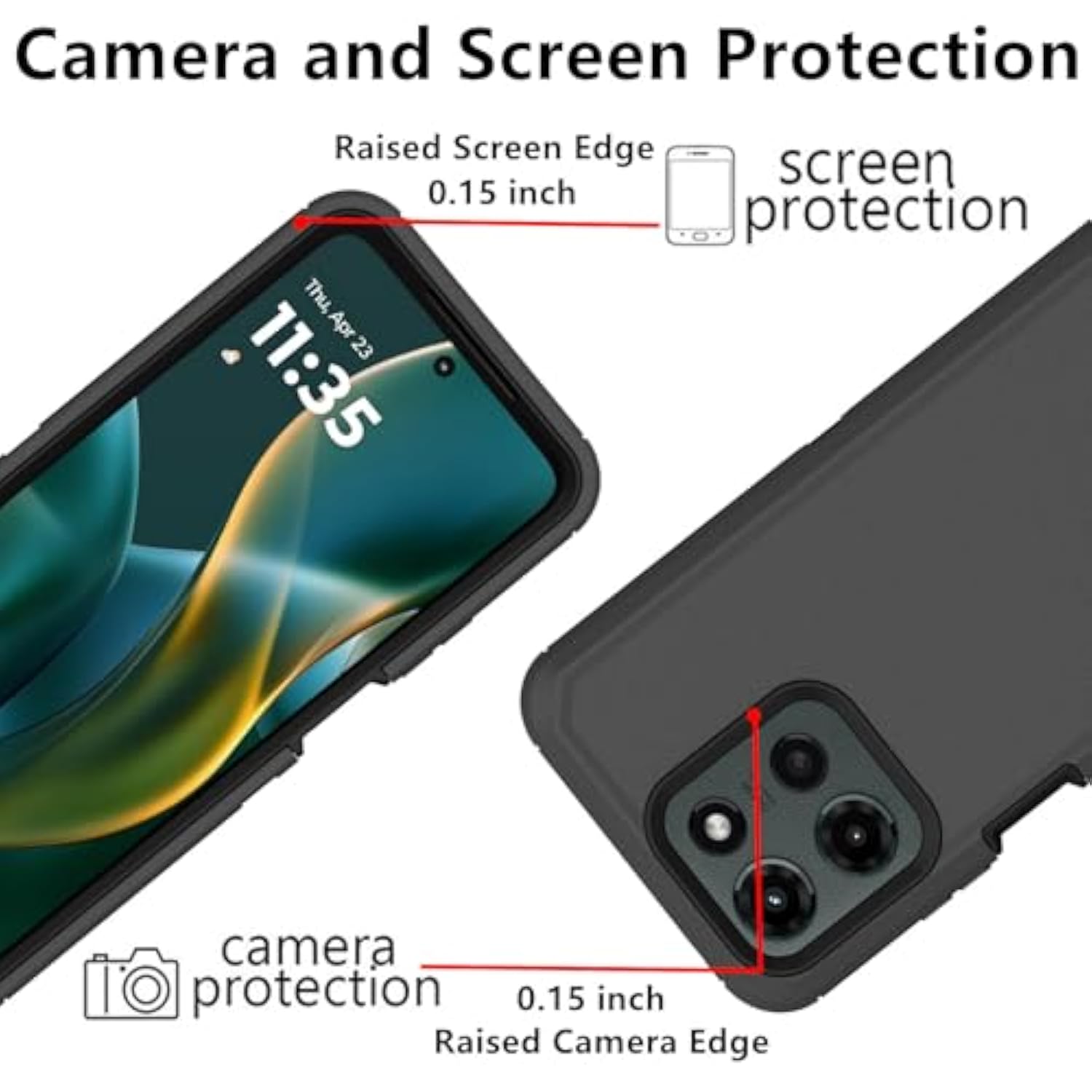 For Motorola Moto G 5G 2025 Case, Defender Case Heavy Duty Shockproof Dustproof 3 In 1 Rugged Protective Phone Cover For Moto G 2025 (Black)