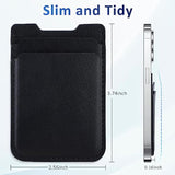 2-Pack Leather Stick-On Phone Wallet, Double Pocket for iPhone, Android - Black