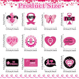 24 Pcs Breast Cancer Awareness Decorations, Pink Ribbon Swirl