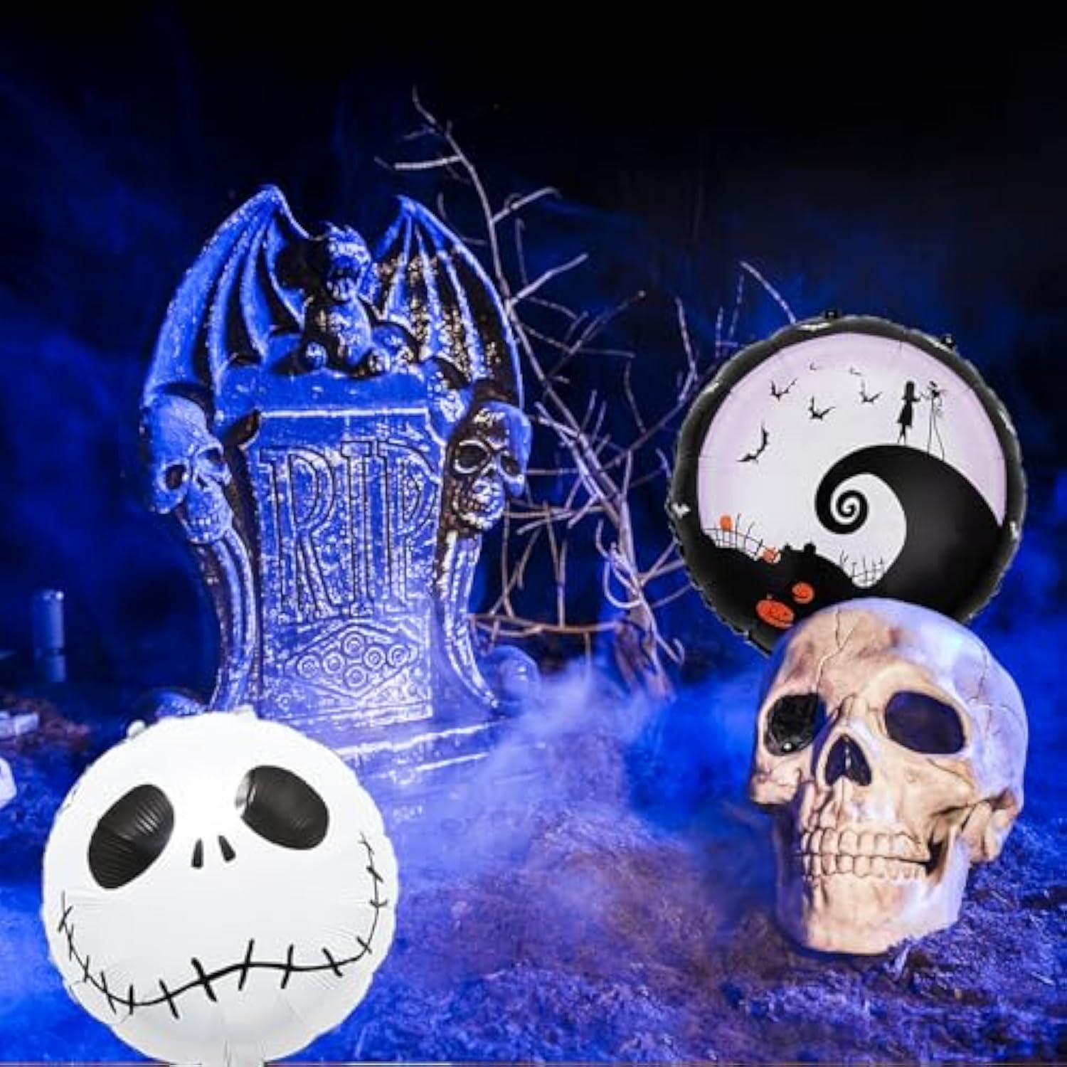 16Pcs Halloween Skull Balloons - Party Decorations for Birthday, Baby Shower & Holiday Events