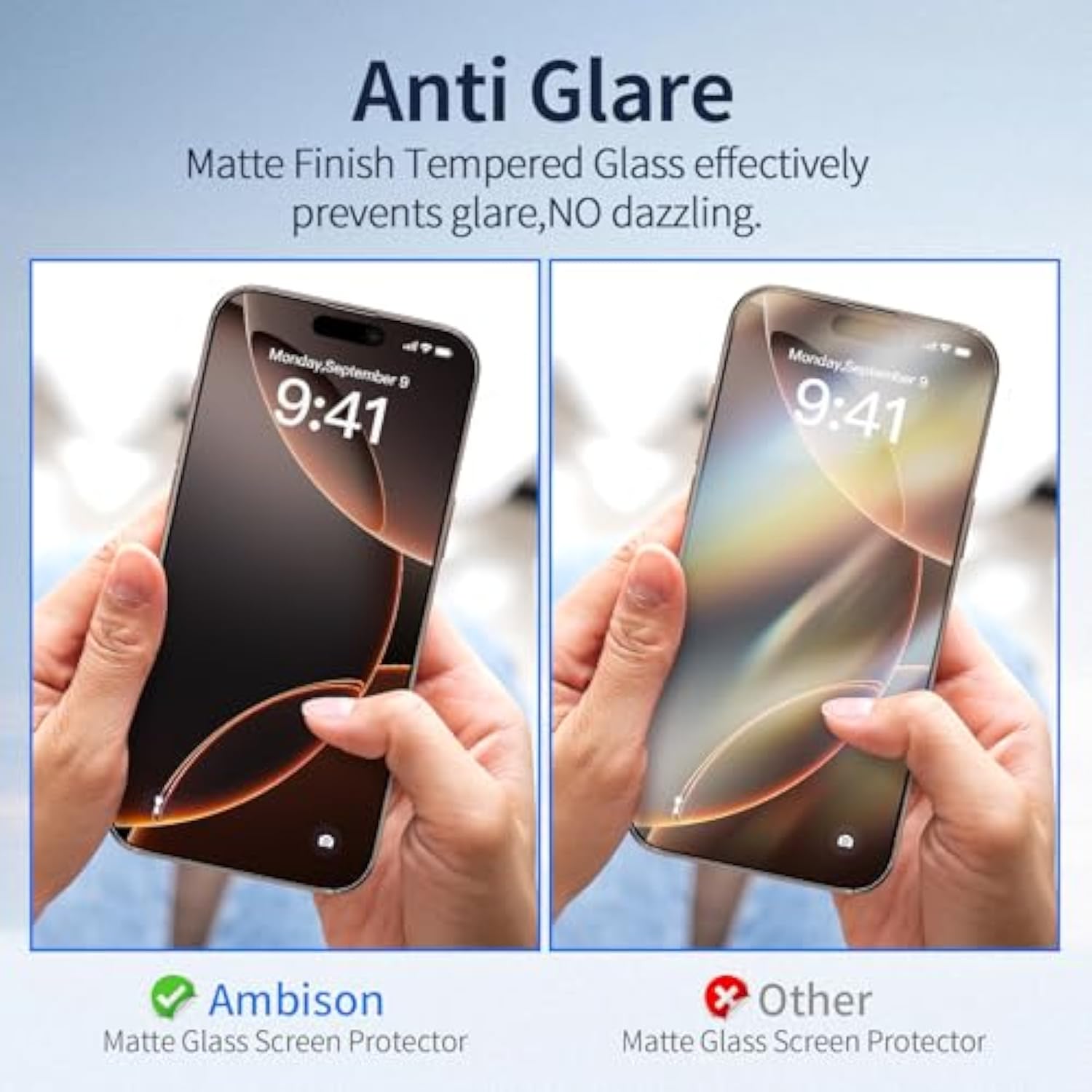 [2 Pack Matte Glass Screen Protector Compatible For Iphone 16 Pro Max 6.9Inch 2024, Anti-Glare & Fingerprint Anti-Reflective No Bubbles Install Frame Smooth As Silk Tempered Glass