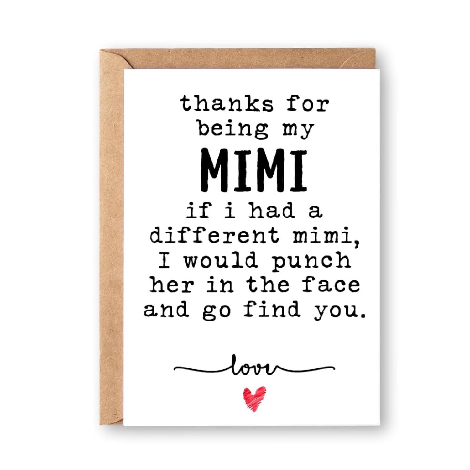 Grandma Mimi Mothers Day Card Funny Birthday Card For Grandmother Granny Nana Birthday Greeting Card For Mimi Grandma Gigi Thank You Grandma Card Hilarious Greeting Cards With Envelopes 5X7 For Mimi