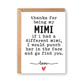 Grandma Mimi Mothers Day Card Funny Birthday Card For Grandmother Granny Nana Birthday Greeting Card For Mimi Grandma Gigi Thank You Grandma Card Hilarious Greeting Cards With Envelopes 5X7 For Mimi
