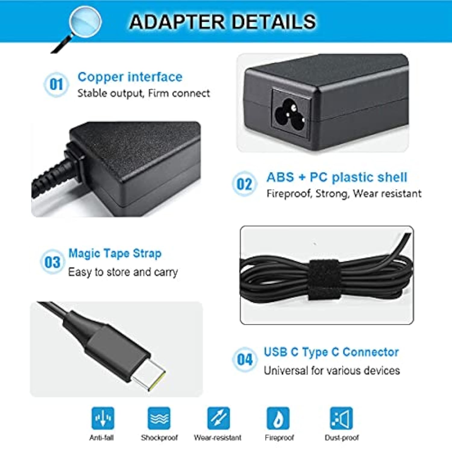 45W Usb-C Type C Charger Adapter For Acer Chromebook Spin 15 13 11 315 713 311