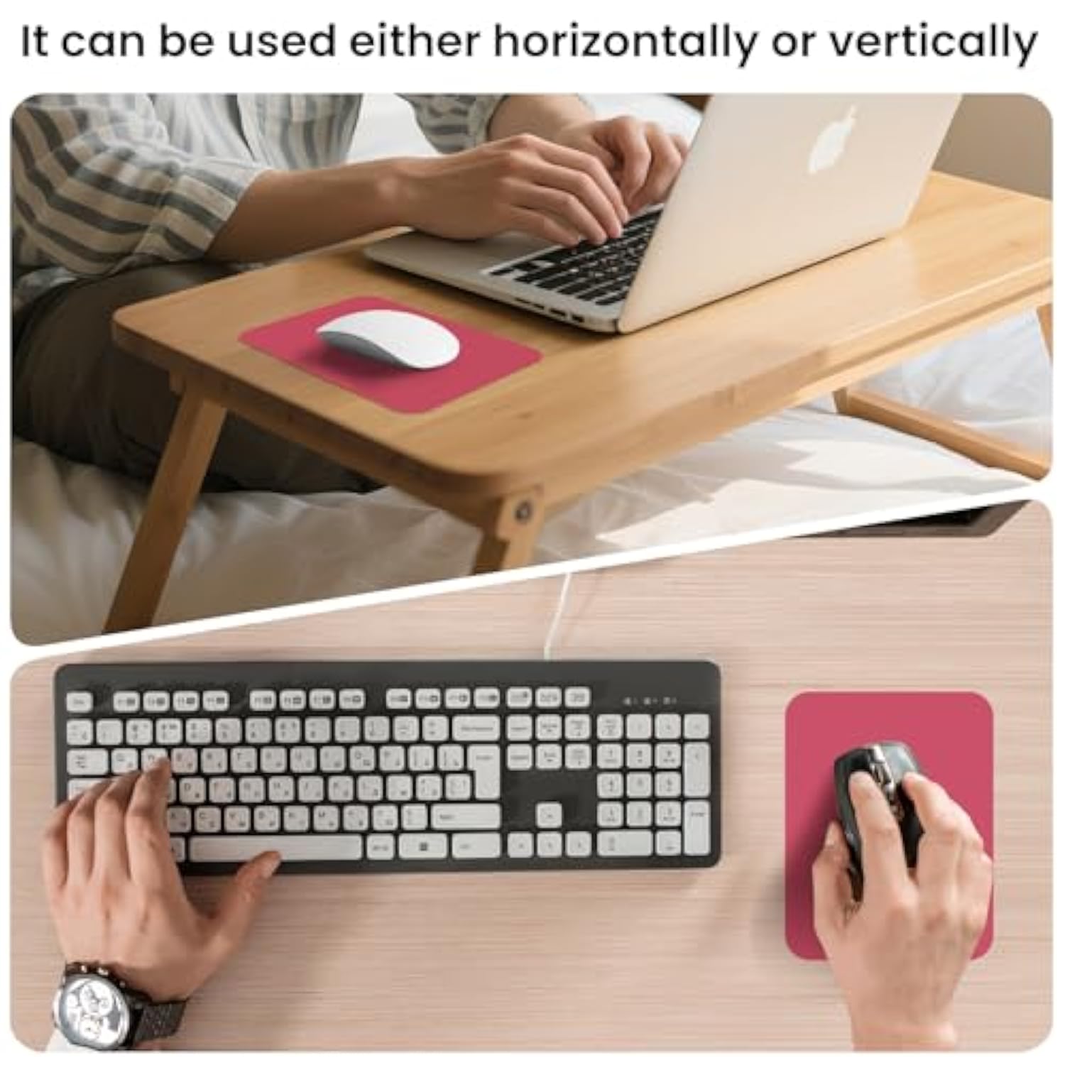Small Mouse Pad 6 X 8 Inch, Horizontal And Vertical Flexible Use. Great For Traveling, Wireless Laptops, Keyboard Trays, Offices, Etc. (Red)