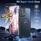 Case For Moto G Power 5G 2024 (6.7"), Magnetic Translucent Matte Cover With Shock-Resistant Bumper, Black – Not Compatible With 2025 Model