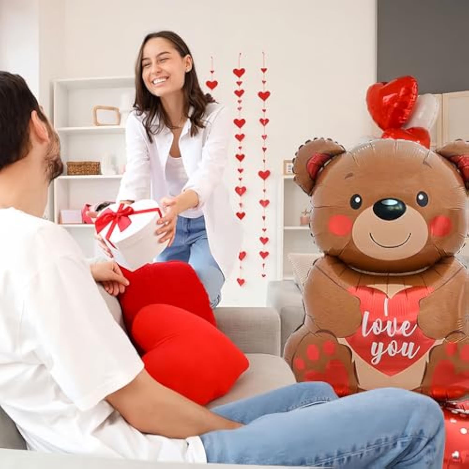 Bear Balloons, Valentines Day Wedding Birthday Decorations Decor For Party, Galentines Day Decorations 1Pcs Large 58In X 31In Bear Standing Balloon, Cute Bear Designs For Special Night