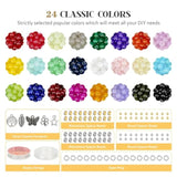 1400pcs 6mm Glass Beads Kit – 24 Colors Crystal Beads & Charms for DIY Jewelry