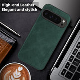 Pixel 9 Pro XL Case, Slim PU Leather, Soft Bumper, Shockproof Cover, Green