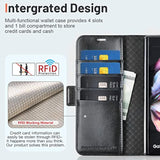 Compatible With Samsung Galaxy Z Fold 4 5G Wallet Case With S Pen Holder, Pu Leather Flip Folio Case With Card Slots Rfid Blocking Kickstand Phone Cover For Z Fold4 5G (2022) - Black