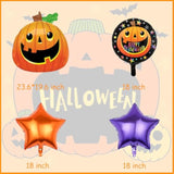Halloween Foil Balloons – Scary Pumpkin, Orange & Purple Star Party Decorations
