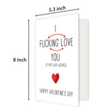 Funny Valentines Day Cards For Him Her, Adult Valentines Day Cards For Husband Wife, Naughty Anniversary Card For Couples, Rude Valentines Day Gifts For Boyfriend Girlfriend, I Fucking Love You